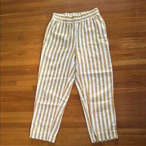 Madewell Mustard Yellow and White Striped Pants